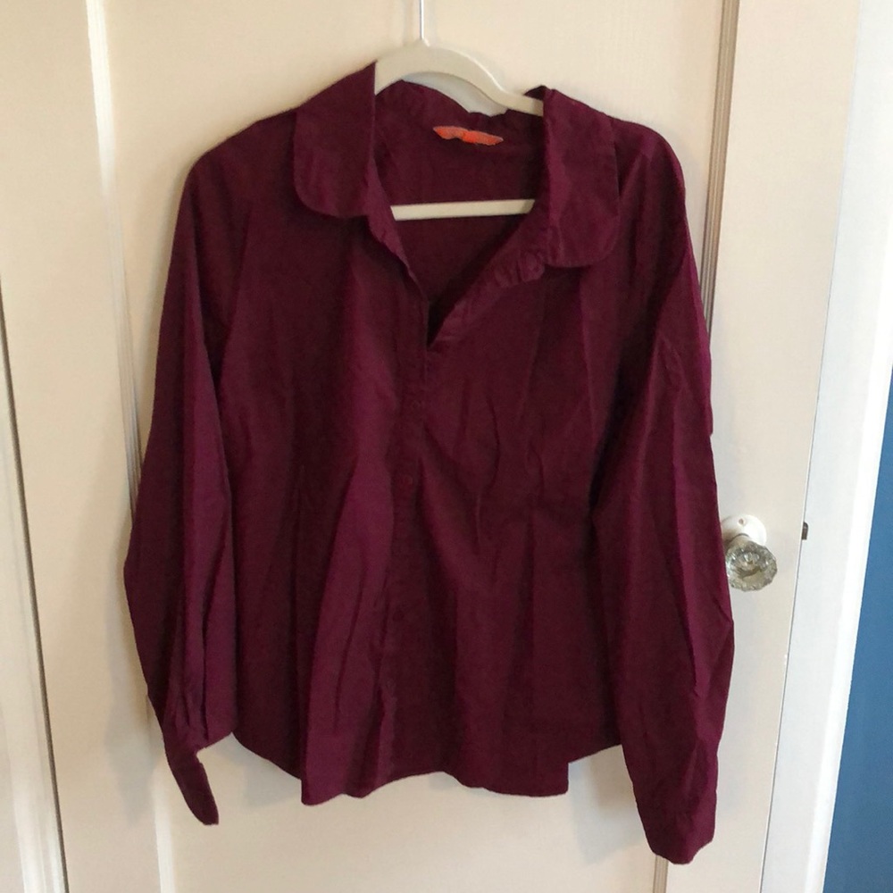 Maroon button down rounded collar shirt sz XL